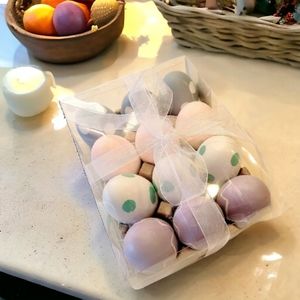 Decorative pastel polka dot chevron easter eggs 12 piece new